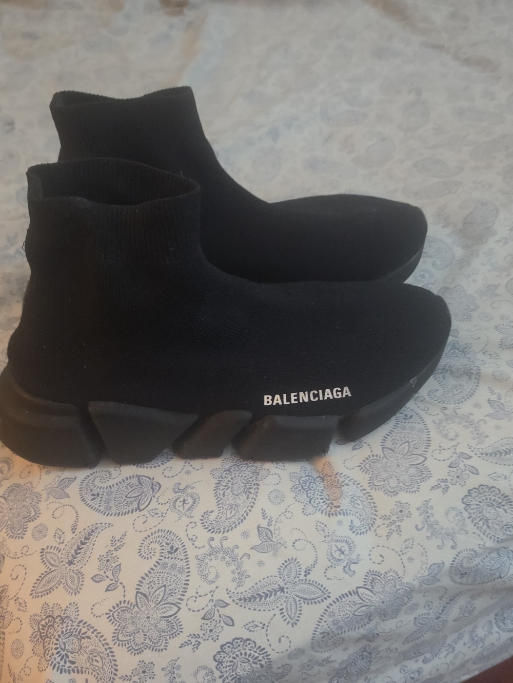 Balenciaga Black Sock-Style Speed Trainer Sneakers Made In Italy 100 Origuinal
